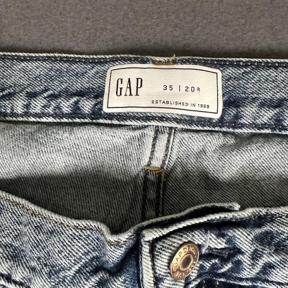 Gap High Rise Horseshoe Jeans Womens 35 Light Wash Blue Relaxed Wide Leg Denim - Picture 6 of 15